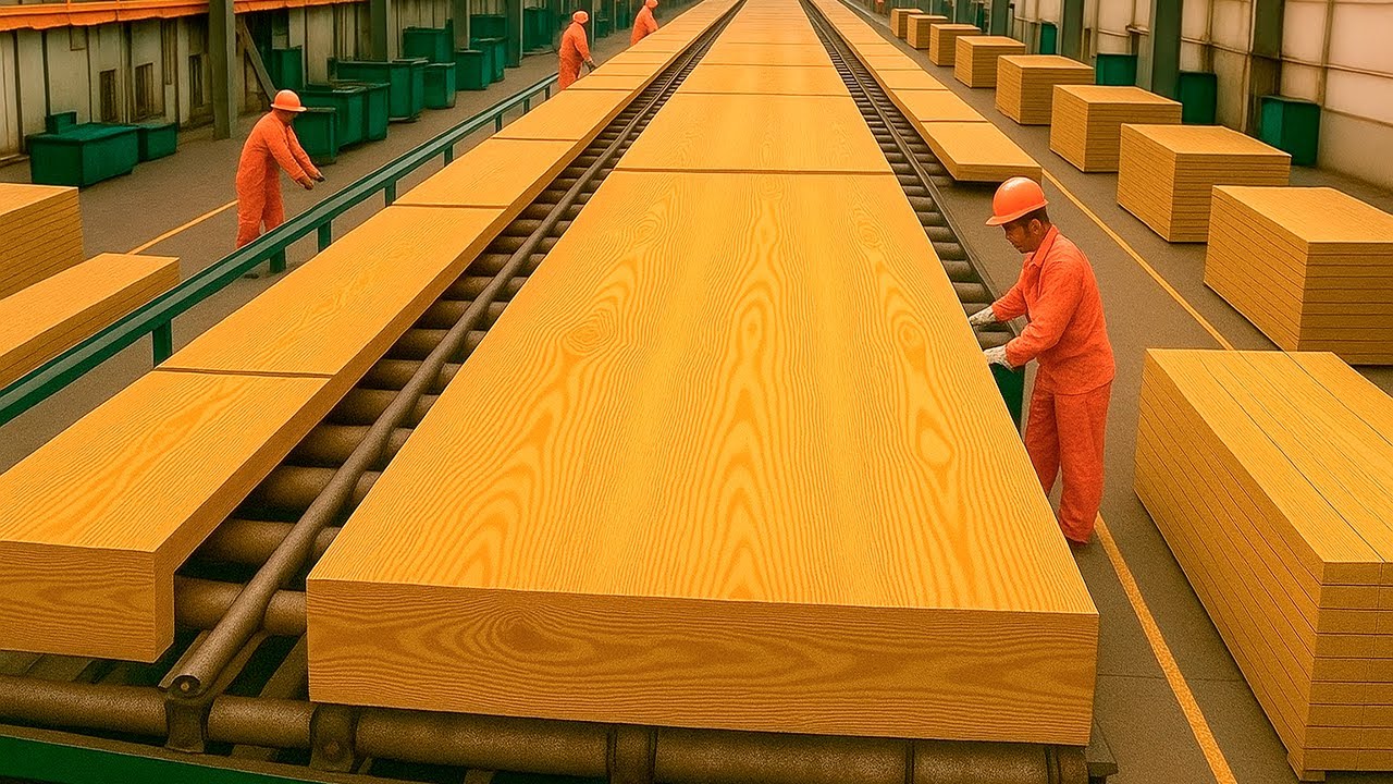 Como é feito: DENTRO da FÁBRICA de COMPENSADO - Onde Árvores são Cozidas e Fatiadas