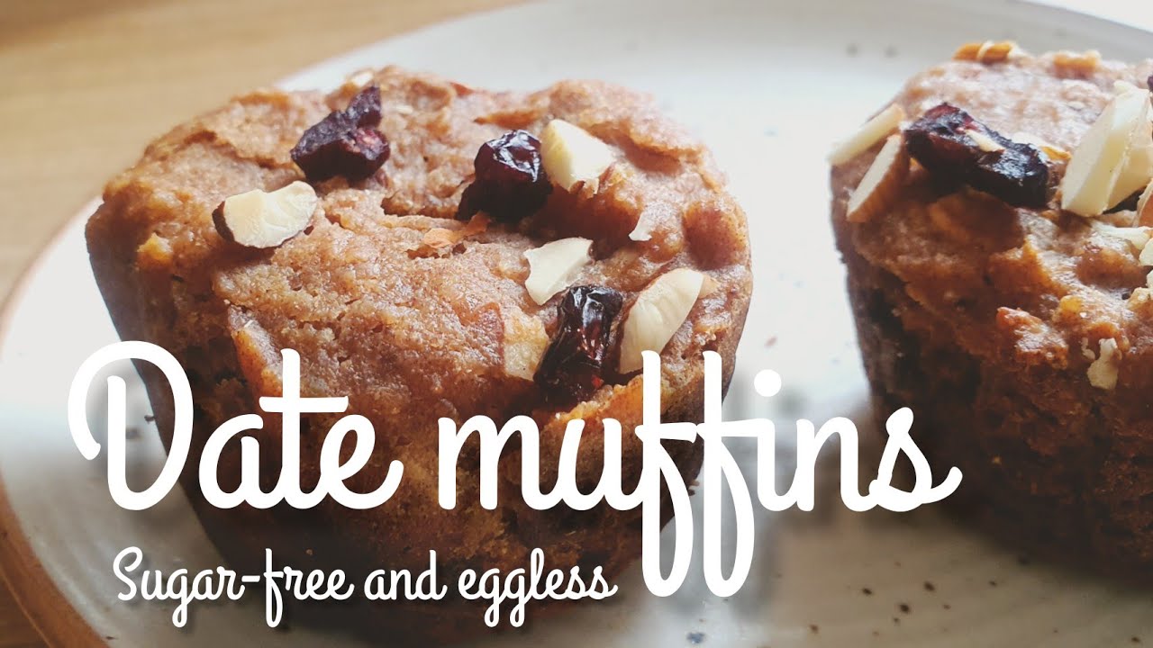 Eggless-Sugarfree  date muffins I Healthy nutritious l easy to make l grab and go breakfast & snack