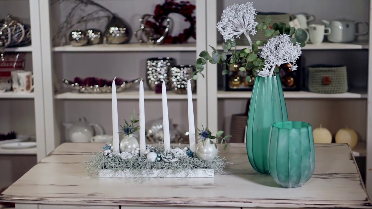 Adventní dekorace 2017 - tyrkysová barva a drátovec | Styl u Kylarů - Zábřeh na Moravě