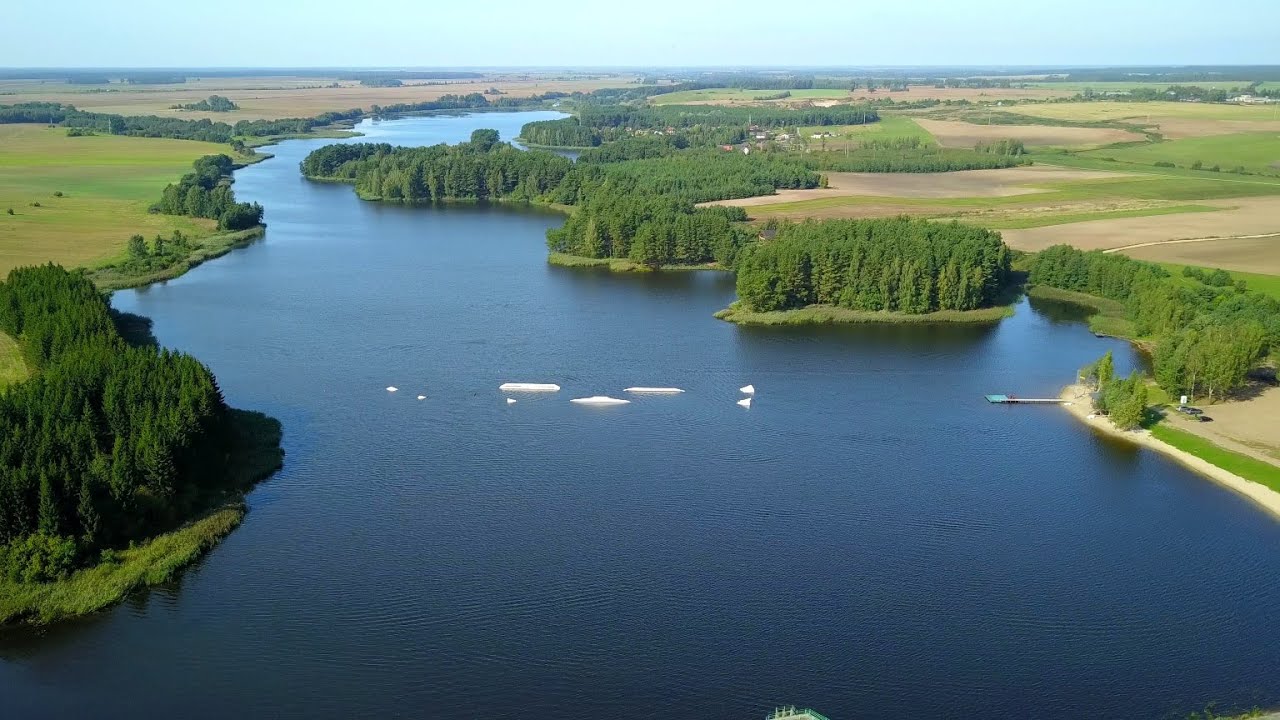 Virš Lietuvos: Mūšios tvenkinys ir vandenlenčių trasa prie Ukmergės, Drone Lithuanian nature aerial