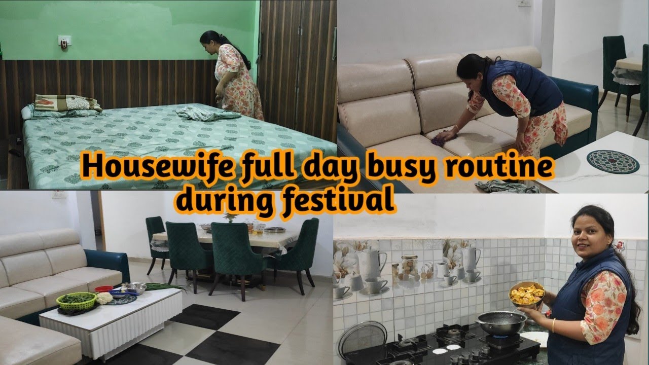 Housewife full day busy routine during festival🌼sofa cleaning before Holi🌸