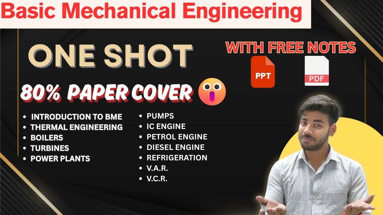 BASIC MECHANICAL ENGINEERING | ONE SHOT 4 घंटे लगातार | 80% PAPER COVER |  