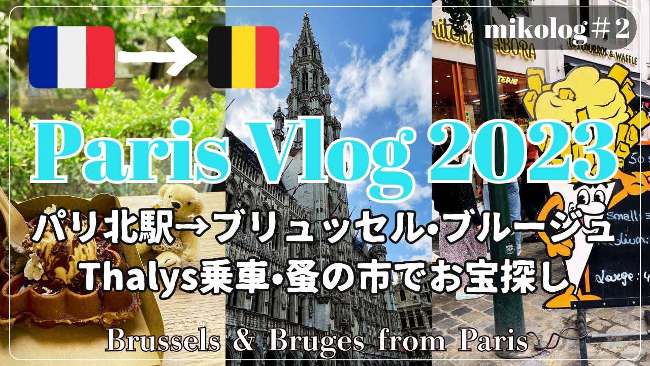 【mikolog#2】🇧🇪ベルギーひとり旅｜パリ→ブリュッセル・ブルージュ｜Thalysタリス乗車｜蚤の市