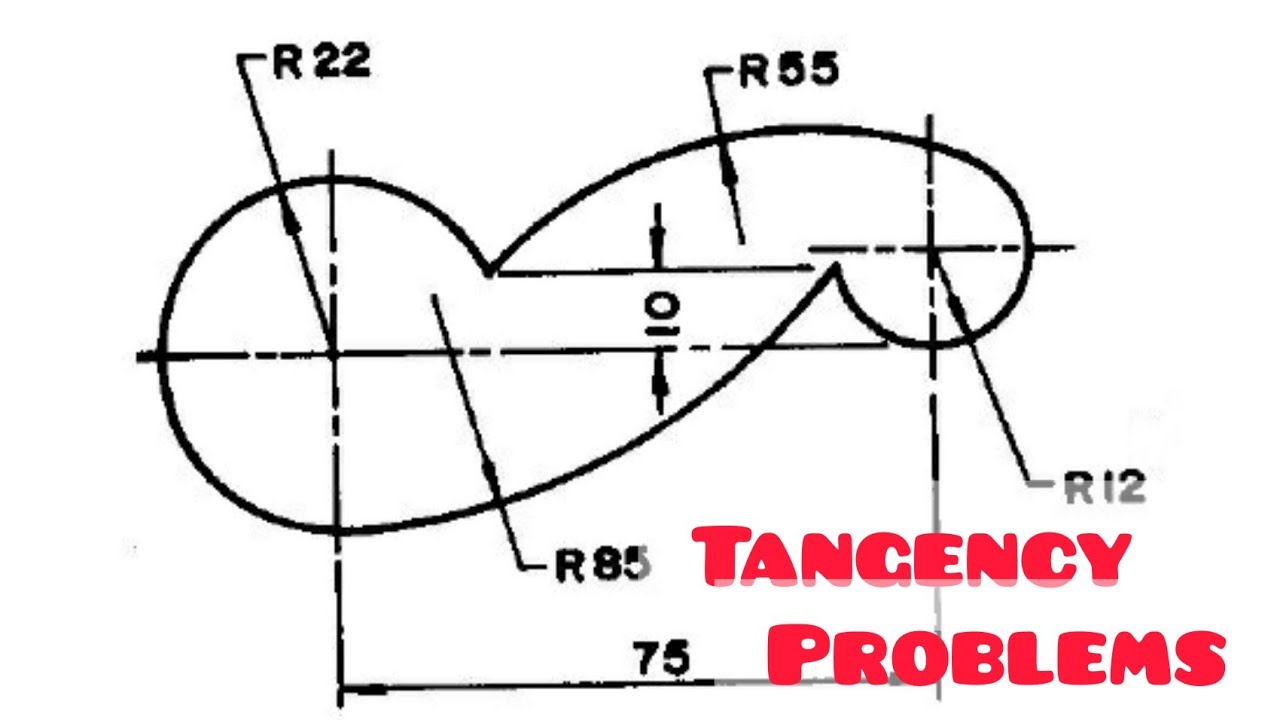 TANGENCY PROBLEMS in | Technical drawing | Engineering drawing