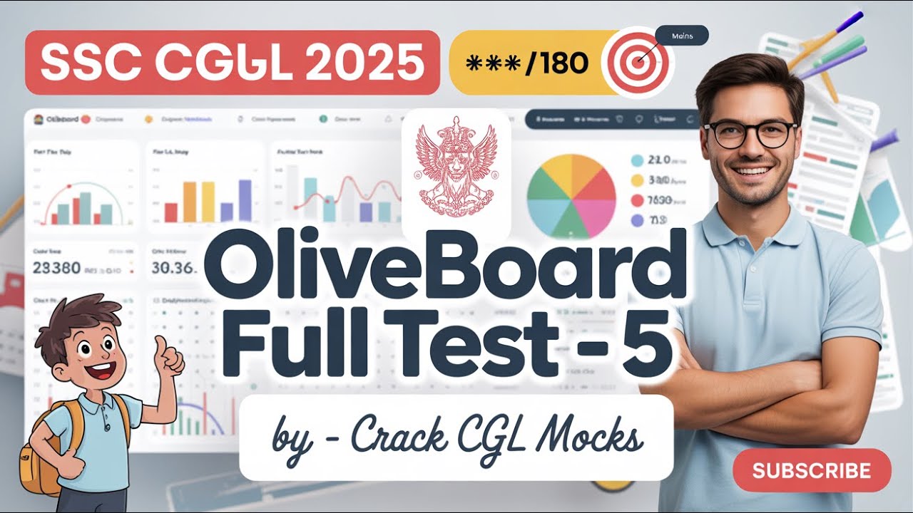 OLIVEBOARD Full Test - 5| SSC CGL 2025 MAINS | SSC CGL 2025 Mains Mock Test | section A only| #ssc