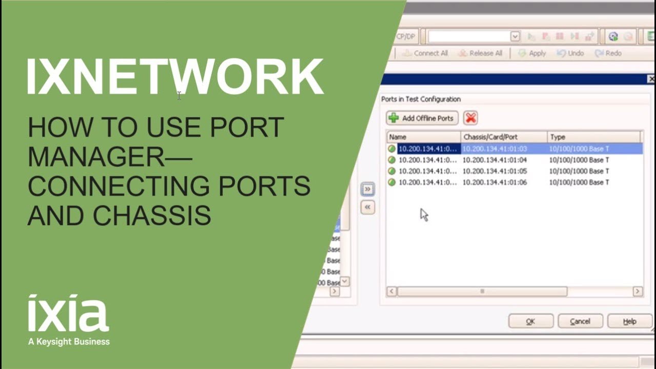 How to use IxNetwork Port Manager to connect ports and chassis