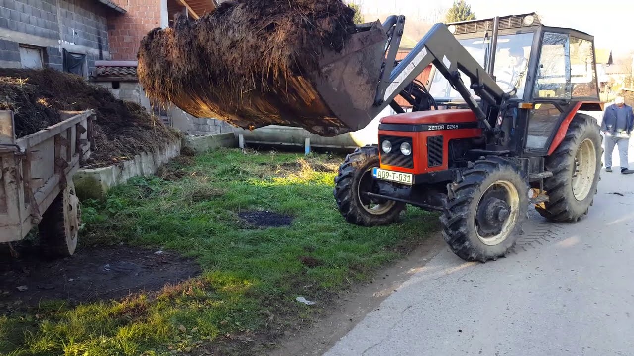 Zetor 6245 & Zetor 5245 - Da je barem malo duži... (Utovar i prevoz stajnjaka)