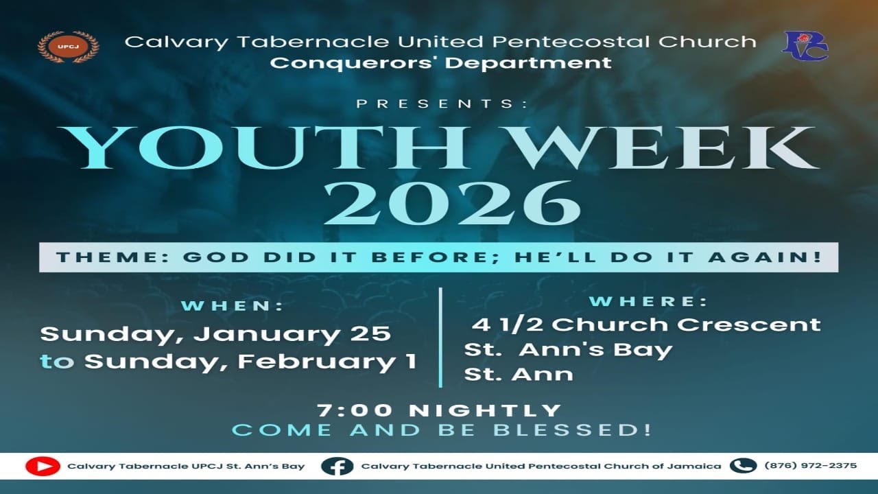 🔴 Jan 29, 2026 | Youth Week 2026 Night 5 | Minister Sean Stewart| Calvary Tabernacle UPCJ 🔴