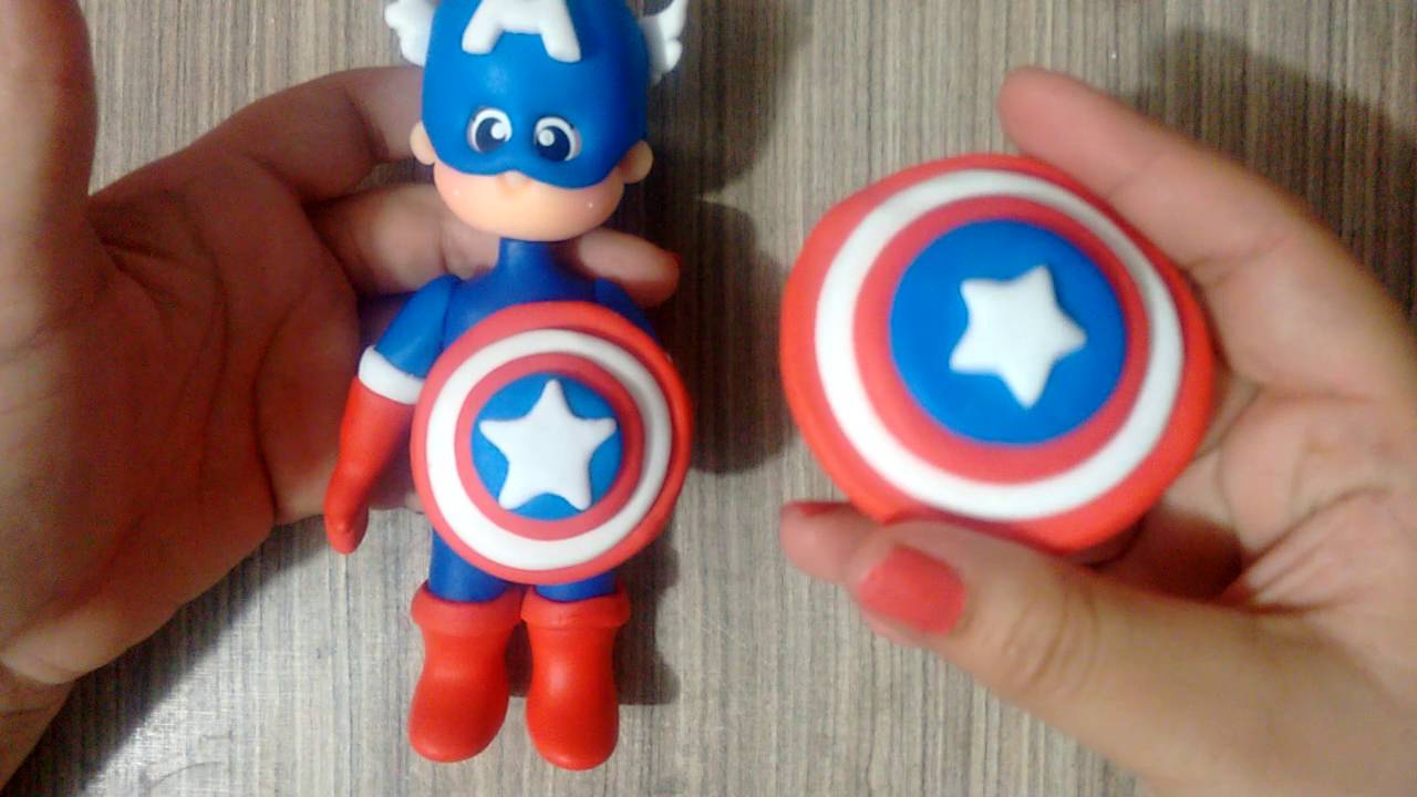 Capitão América em biscuit!!! Até que fim que terminou!!! 😂😂