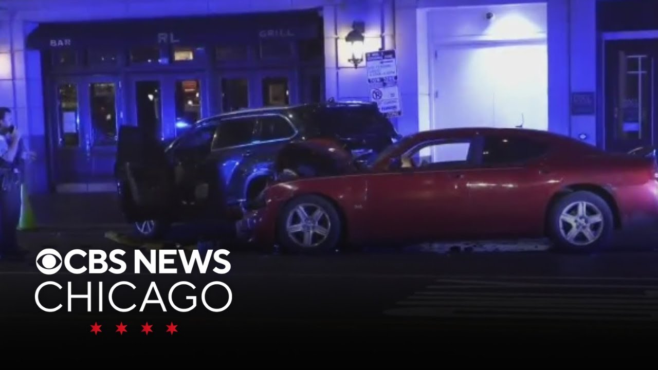 Shooting, crash leaves 2 injured on Chicago's Near North Side