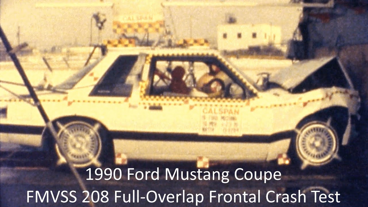 1990-1993 Ford Mustang Coupe (w/ Driver Airbag) FMVSS 208 Full-Overlap Frontal Crash Test