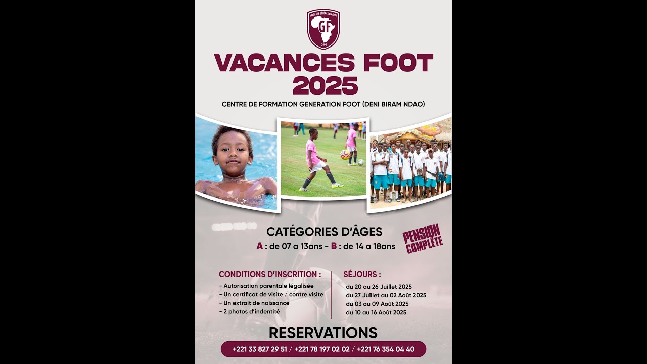 Vacances foot 2025: Resume  Premiere Semaine