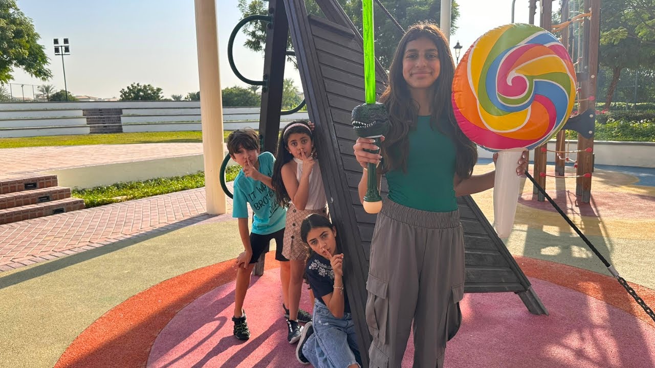 Deema and Sally Play Hide and Seek at the playground with cousins