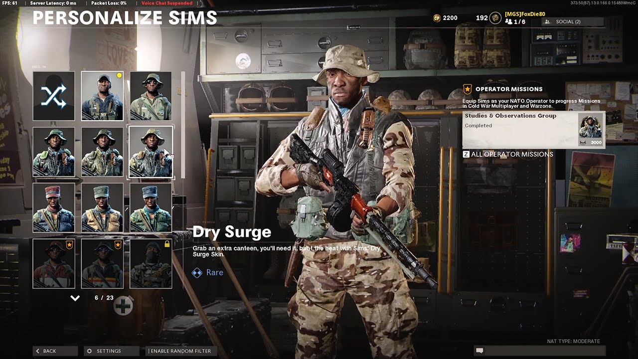 Multiplayer - Sims Operator Missions - Studies & Observations Group - Black Ops Cold War