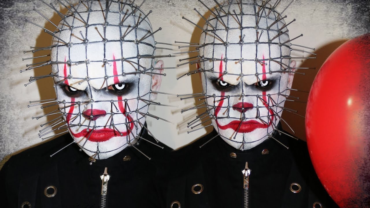 PINNYWISE! - Pin Head and Pennywise Mashup Makeup Tutorial!