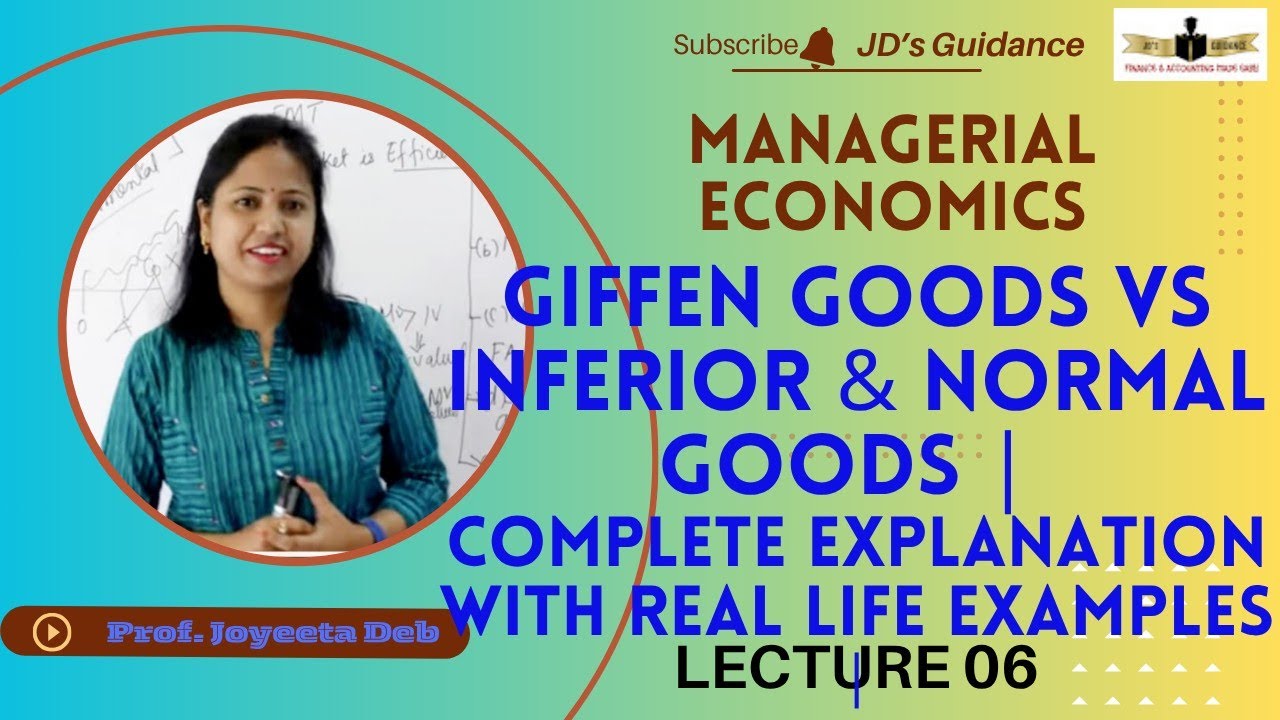 Giffen Goods vs Inferior & Normal Goods | Complete Explanation with Real Life Examples |jds guidance