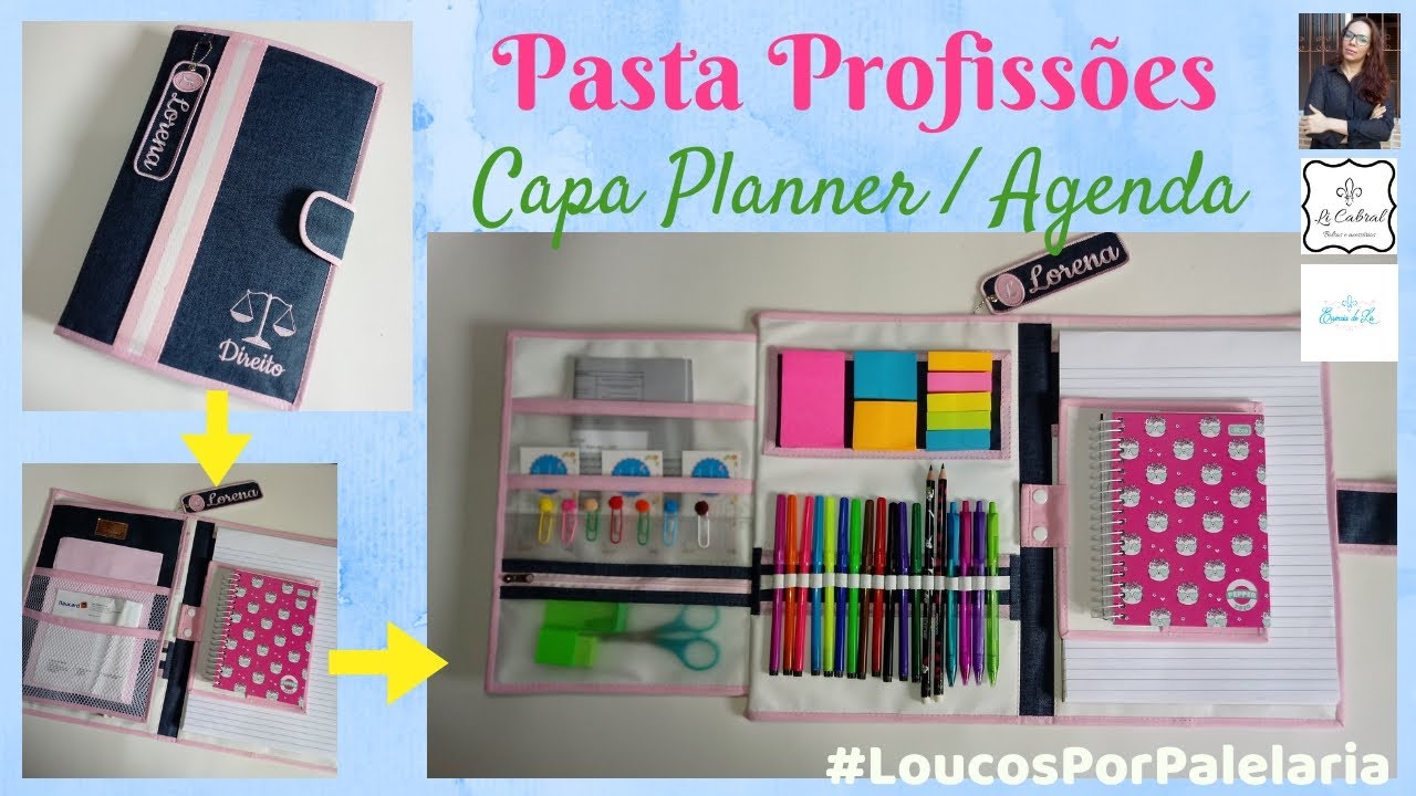 Pasta Profissões / Capa para Planner ou Agenda - Essência de Lis - Li Cabral