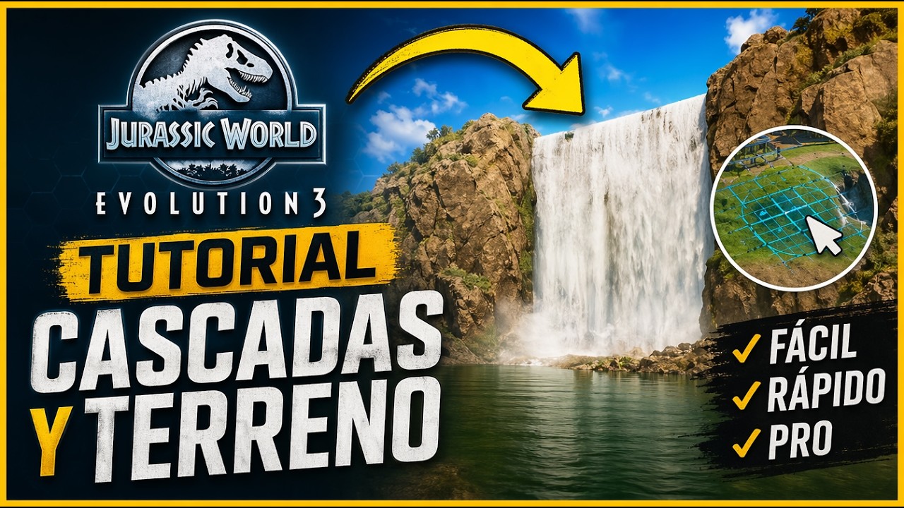 C&oacute;mo crear CASCADAS y dominar la HERRAMIENTA DE TERRENO en Jurassic World Evolution 3