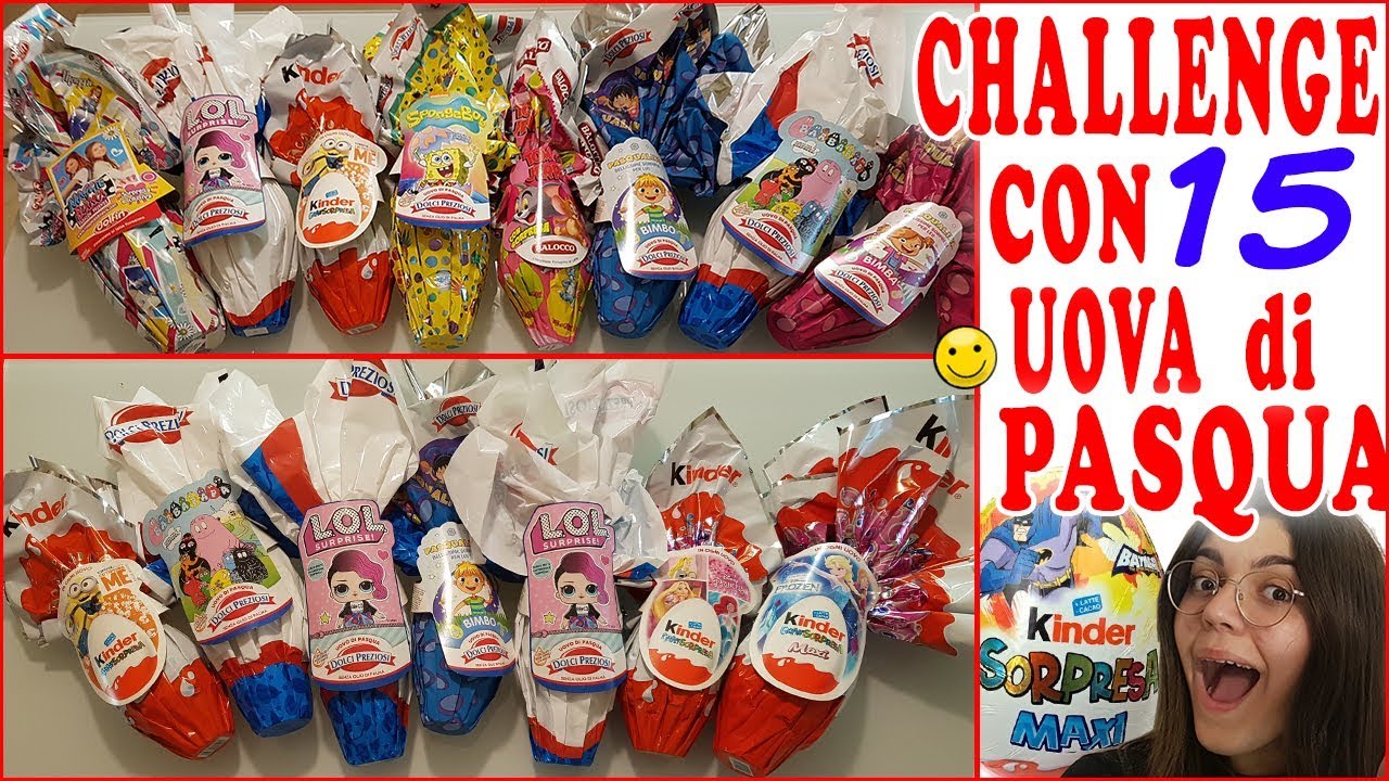 UOVA di PASQUA CHALLENGE Apro 15 Uova LOL KINDER Maggie e Bianca Spongebob Minions Barbapapà Barbie