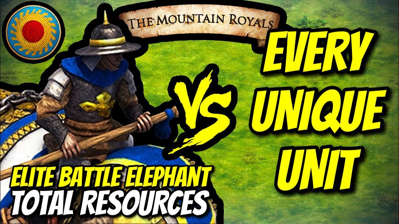 ELITE BATTLE ELEPHANT (Vietnamese) vs EVERY UNIQUE UNIT (Total Resources) | AoE II: DE