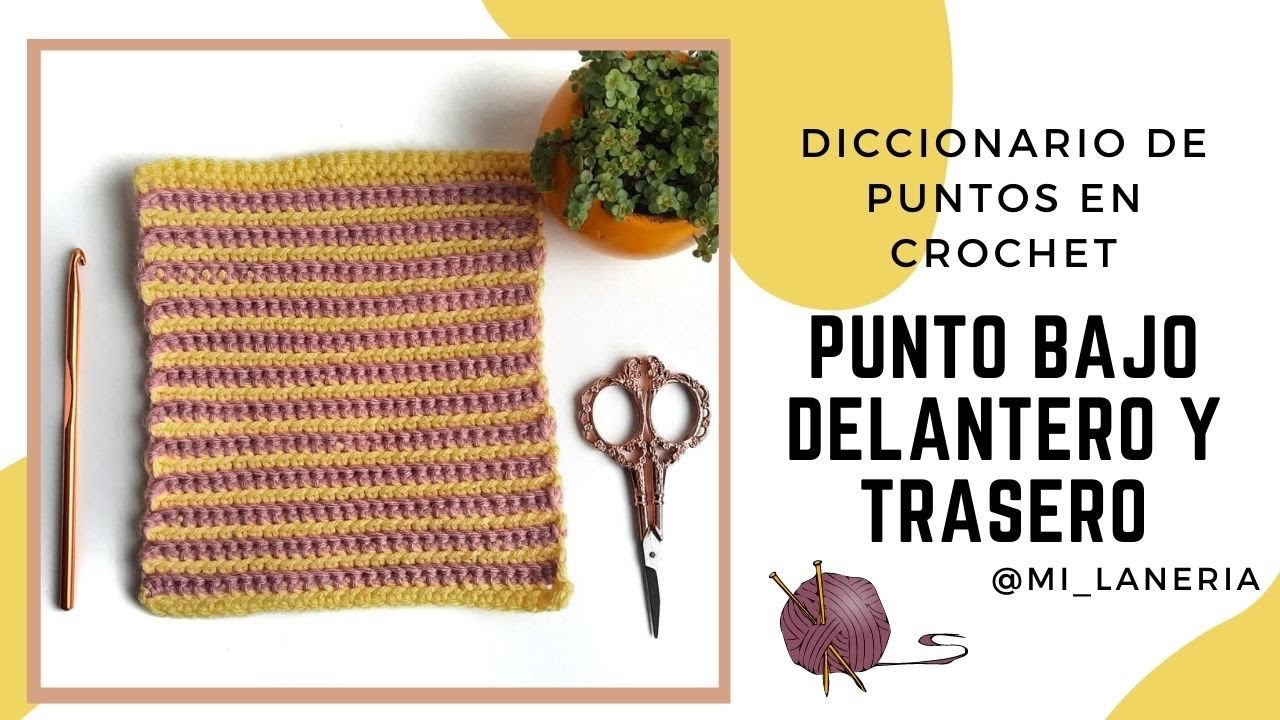 Punto bajo delantero y trasero  - Diccionario de puntos en crochet