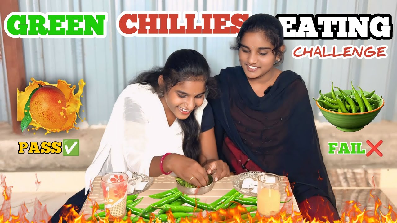 🔥 Green Chillies Eating Challenge 🌶️ | Triveni's Spicy Vlog Adventure | Food Challenge