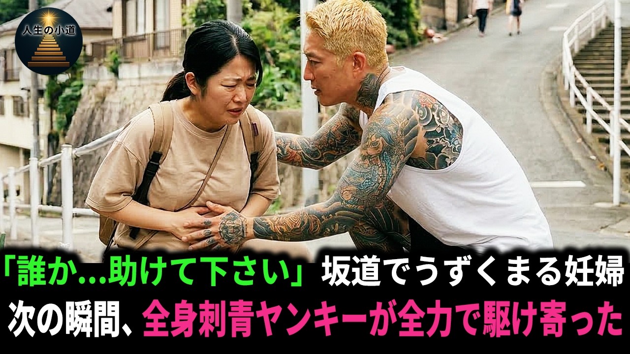 「誰か...助けて下さい」坂道でうずくまる妊婦。次の瞬間、全身刺青ヤンキーが全力で駆け寄った