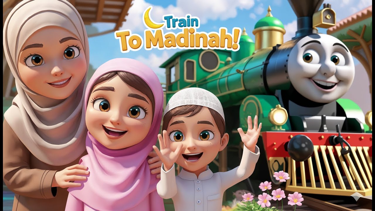 Choo Choo Train to Madinah | Islamic Kids Song | Muslim kids | Learning Nasheed for Kids