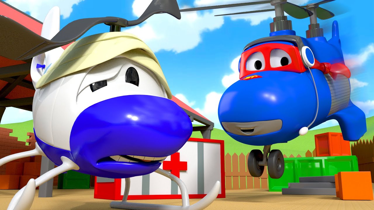 The Helicopter - Carl the Super Truck - Car City ! Cars and Trucks Cartoon for kids