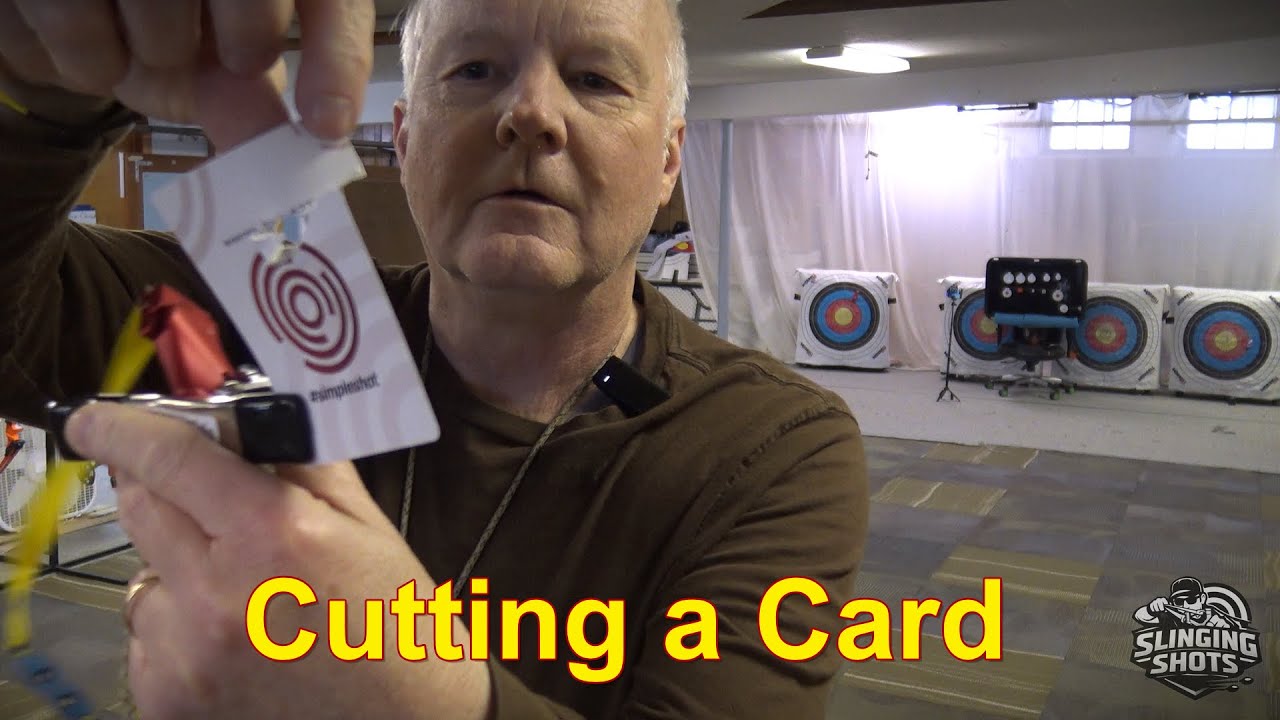 Cutting a Card with a Sling Shot. In Slow Mo