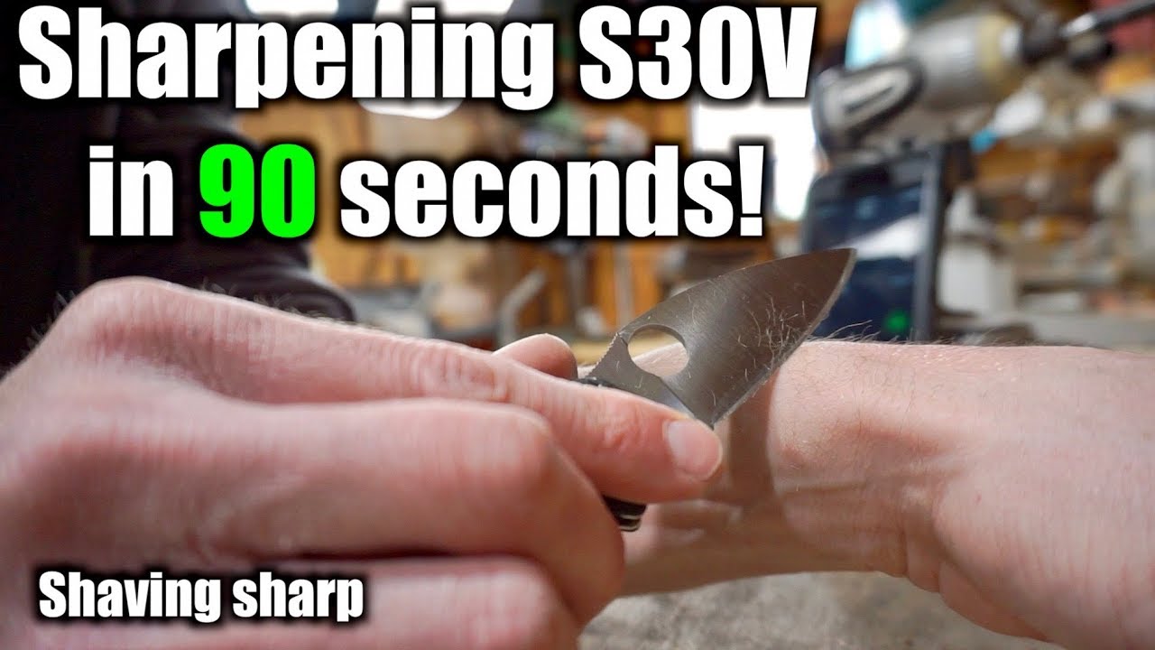 Sharpening S30V From Dull To Shaving Sharp In 90 Seconds | Using The Most Disliked Sharpening Stone.