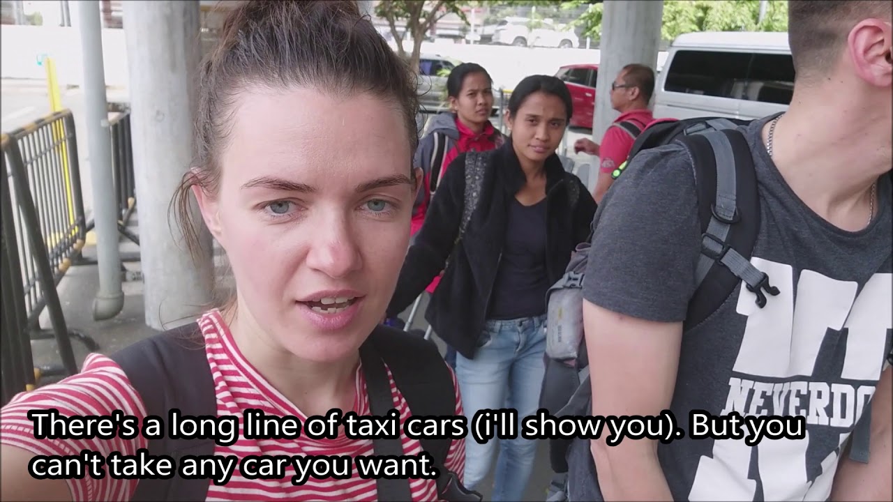 Такси у аэропорта в Маниле (Taxi in Manila with English subtitles)