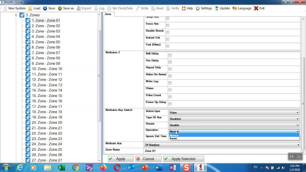 control panel configuration