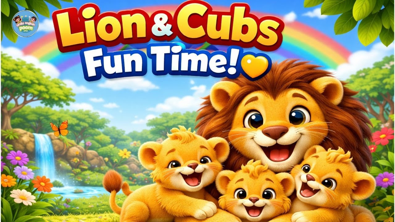 Cute Lion Playing with Cubs | Fun Jungle Cartoon for Kids | 3D Animation