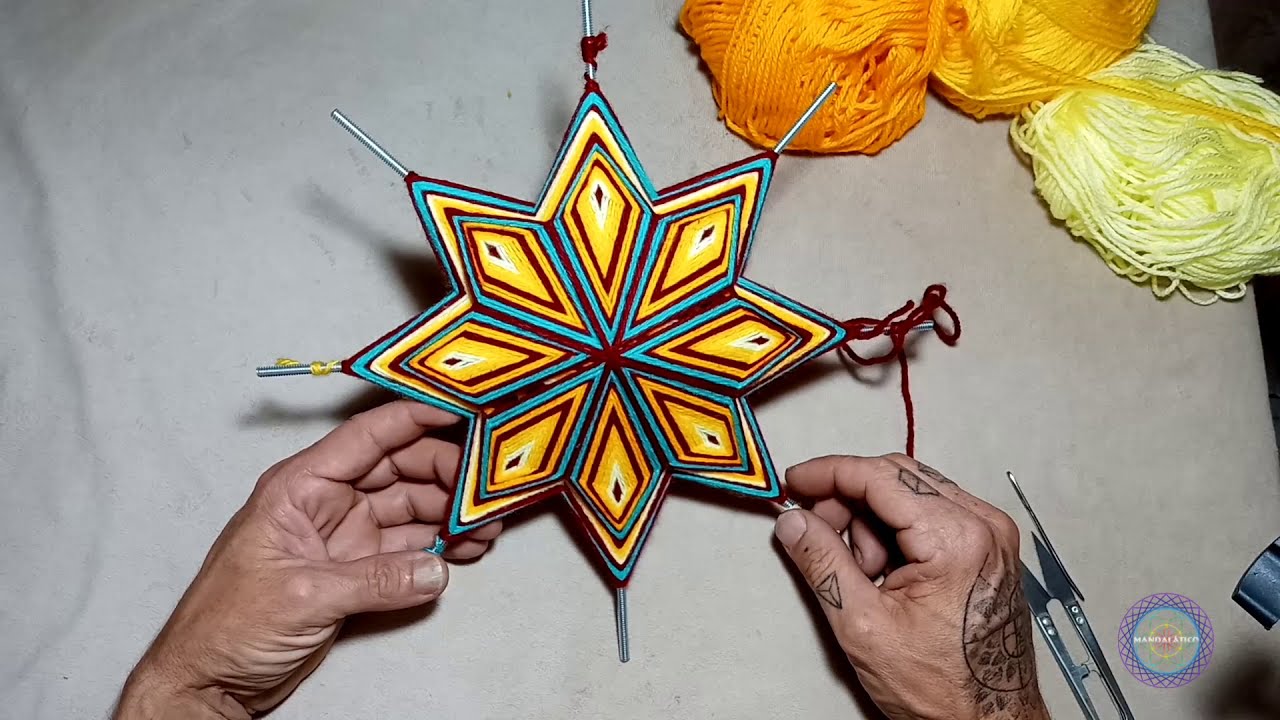 Tutorial Mandala Estrela 003 - ponto estrela inferior e dicas #tutorialmandala #mandalaemfios