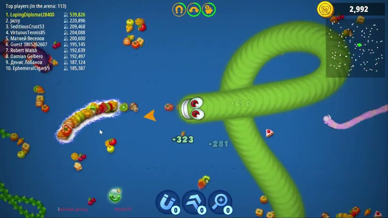 Worms Zone io Hungry Snake || by prithvi raj || one million score game play ||