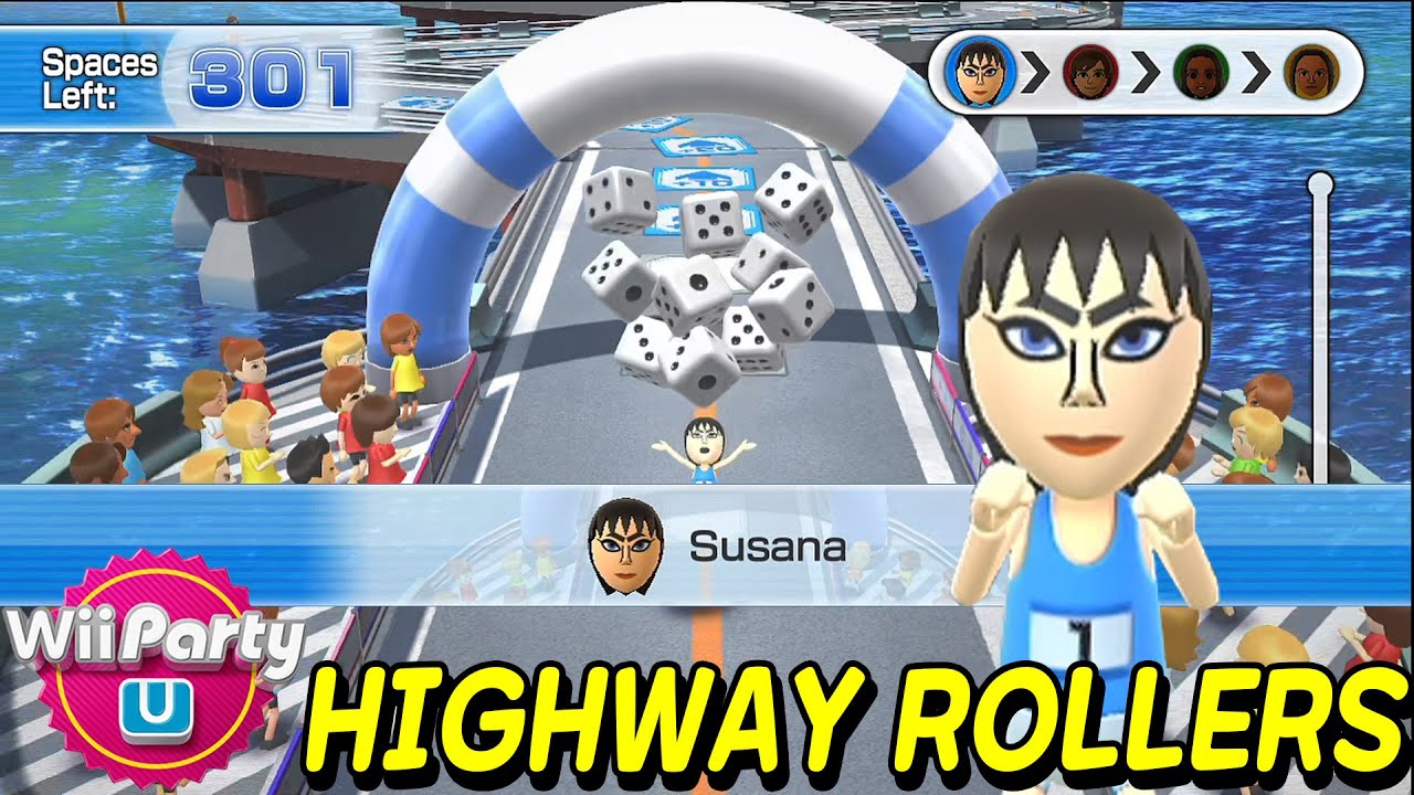 Wii Party U - Highway Rollers (Master com) Susana Vs Rie Vs Faustine Vs Yuehua | AlexGamingTV