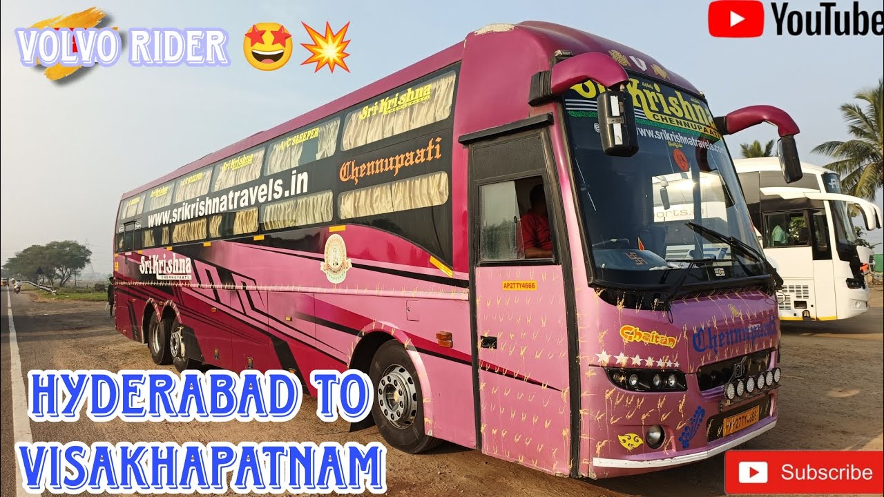 HYDERABAD TO VIZAG BUS JOURNEY | SRI KRISHNA TRAVELS VOLVO B9R SLEEPER BUS | BUS CABIN RIDE ❤️ |