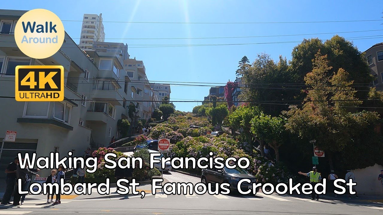 【4K60】 Walking - San Francisco: Lombard Street, Famous Crooked Street