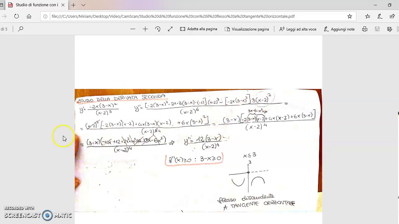 Funzione con flesso a tangente orizzontale Seconda Parte