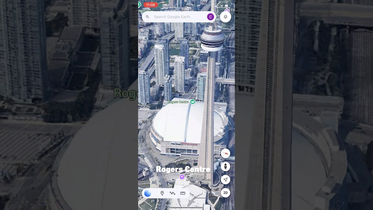 Rogers Centre, Toronto, Ontario, Canada. #baseball #mlb #toronto #bluejays #googleearth #toronto