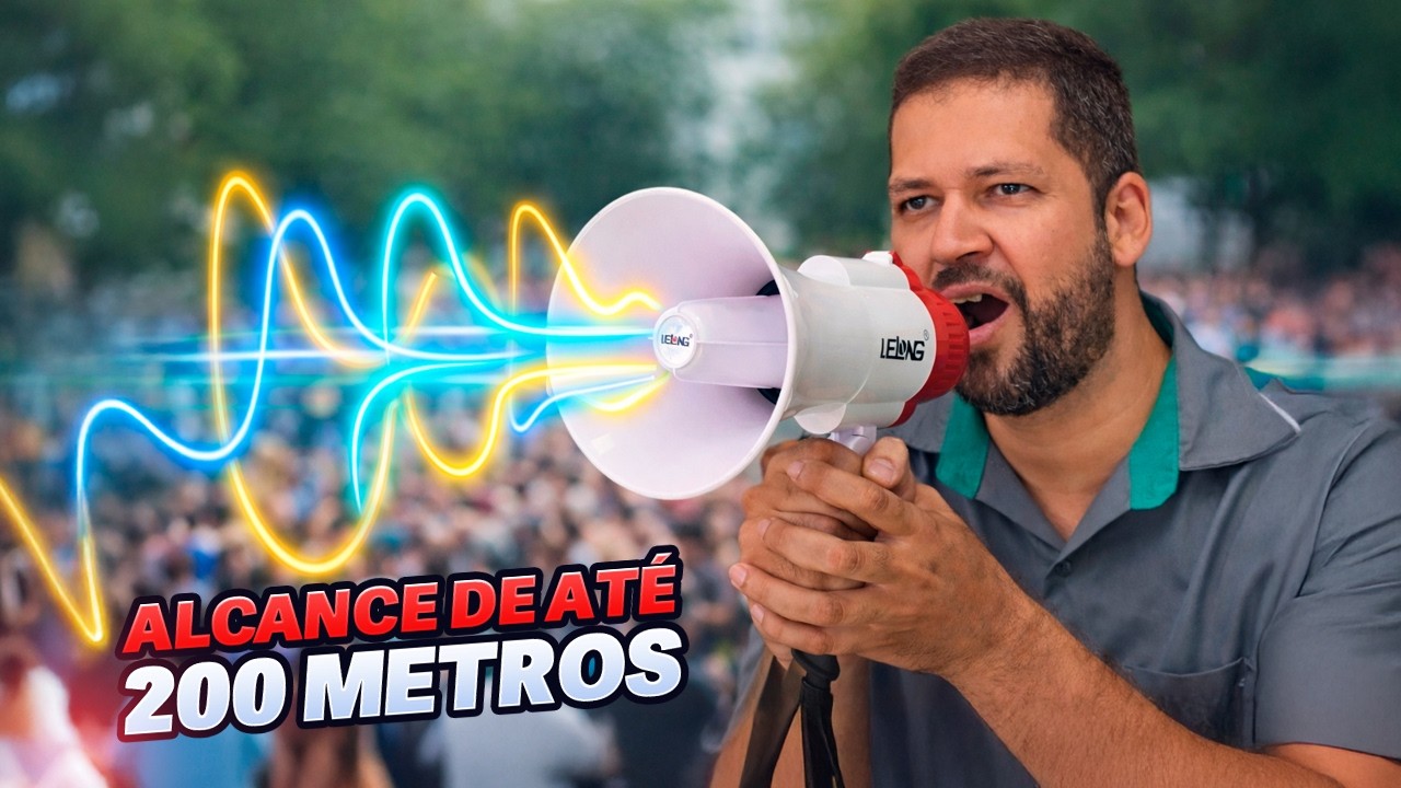Megafone Lelong LE-997 na prática! Teste de som e todas as funções.
