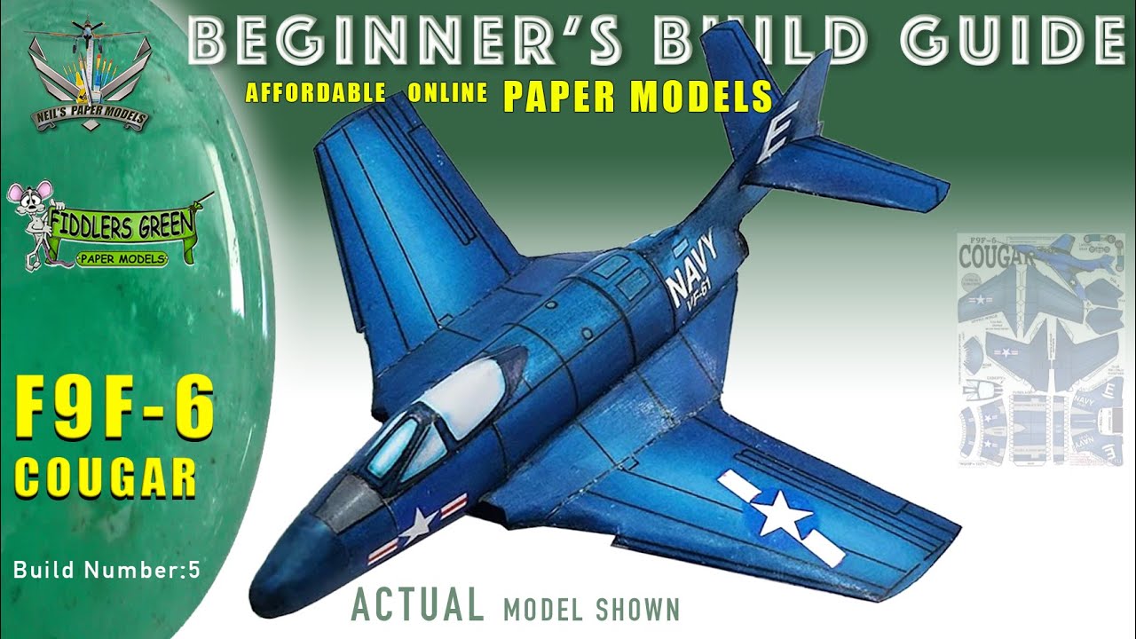 РУКОВОДСТВО ДЛЯ НАЧИНАЮЩИХ - КАК СОБЕРТИРОВАТЬ ЗЕЛЕНУЮ МОДЕЛЬ F9F-6 COUGAR ОТ FIDDLERS