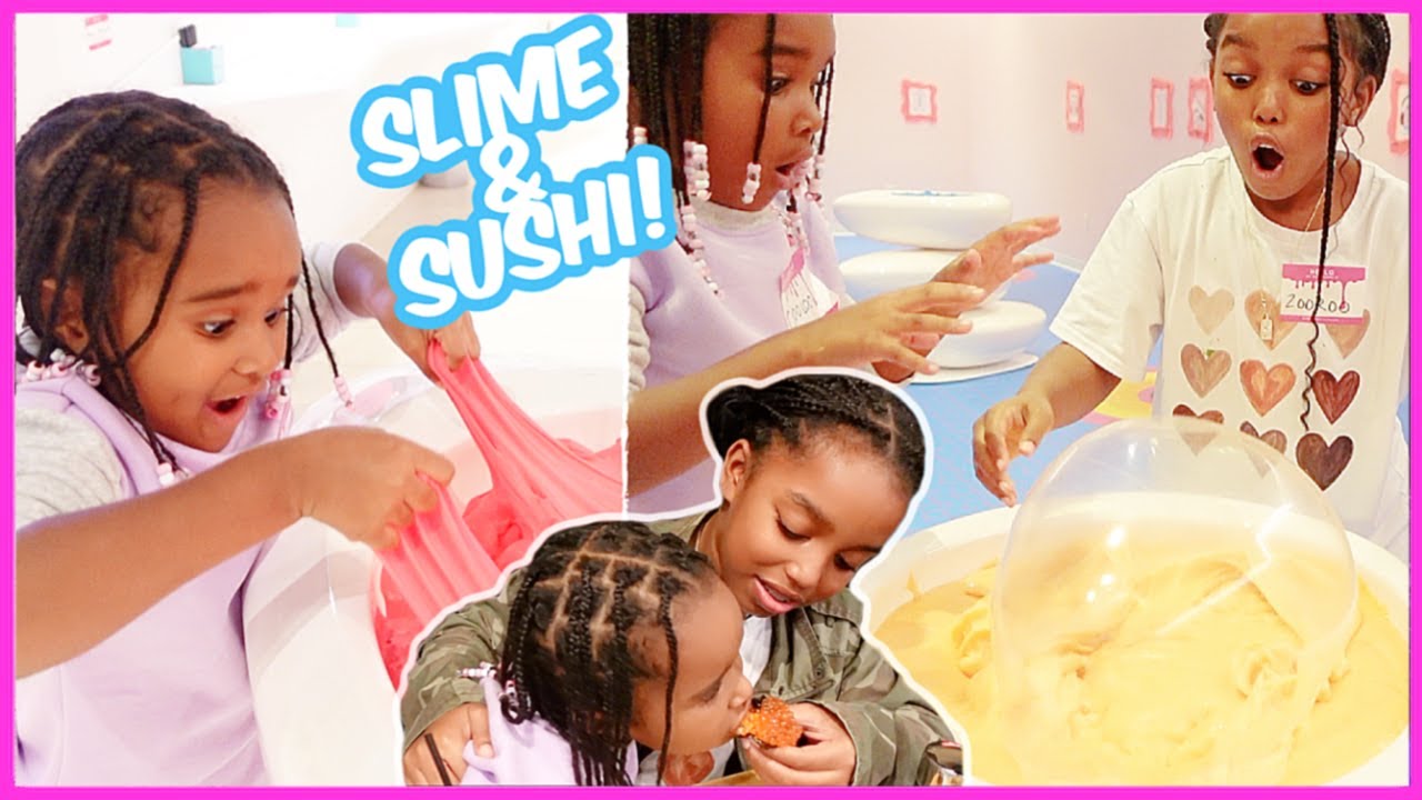 A FUN DAY PLAYING WITH SLIME & EATING SUSHI WITH MY COUSIN! | YOSHIDOLL