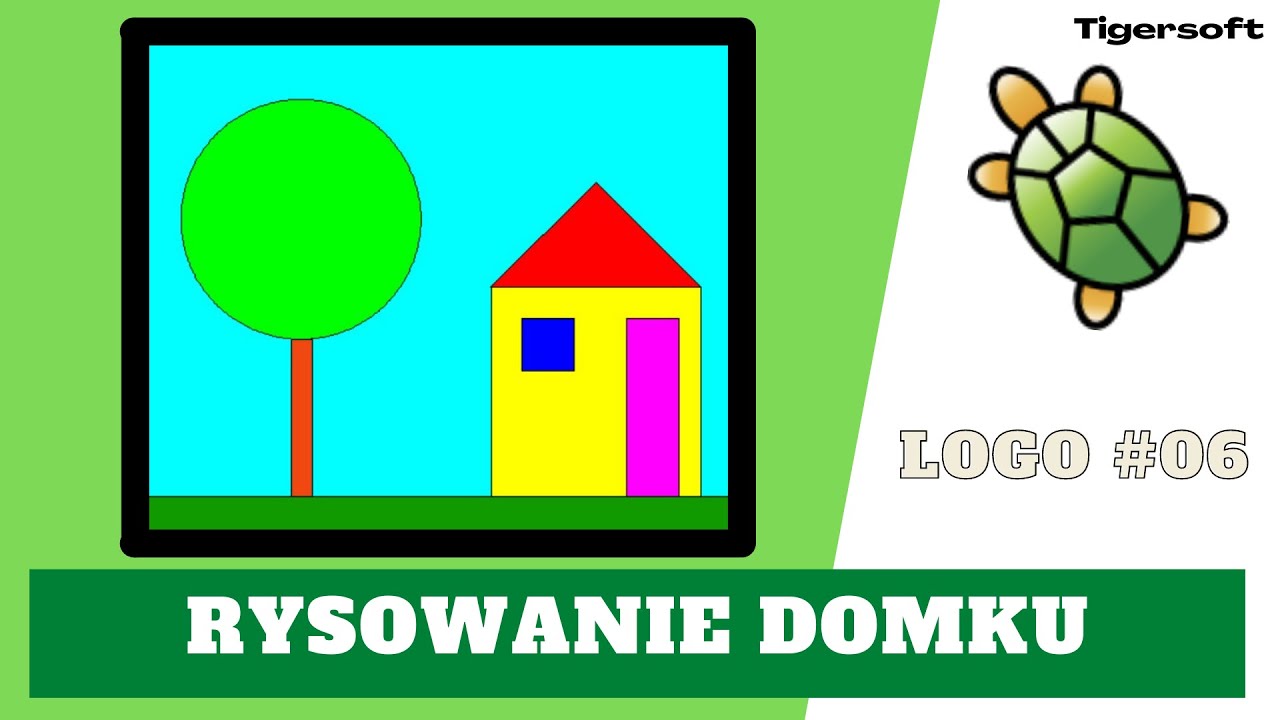 LOGO 🐢 rysowanie domku z drzewem 🌳🏠 Logomocja