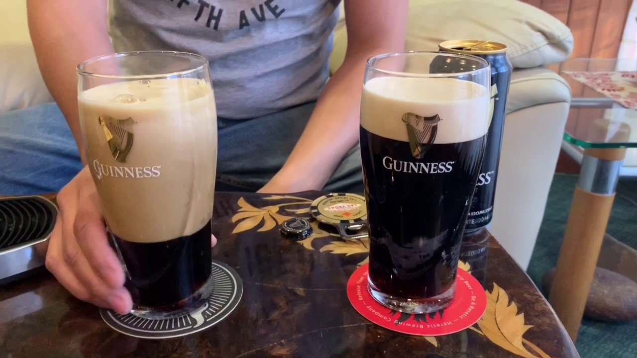 Probando Fizzics con Guinnes de botella VS lata