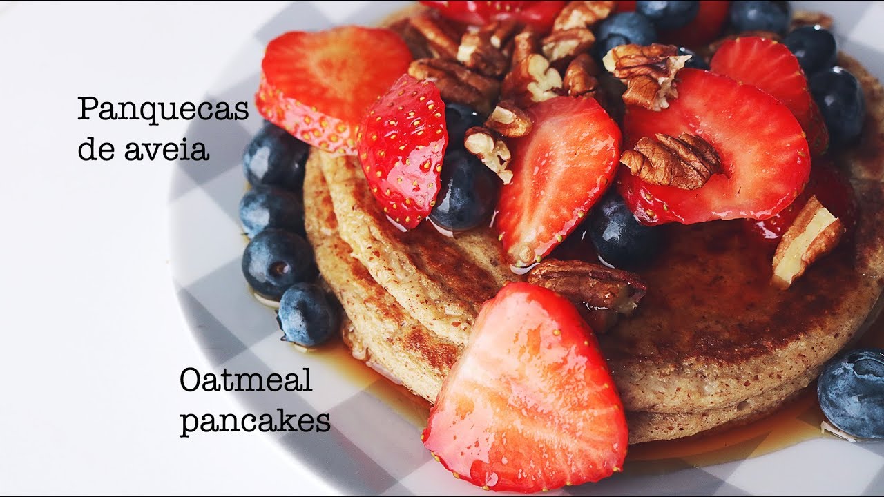 Panquecas de aveia (4 ingredientes) - sem açúcar, sem gordura, sem gluten, vegan