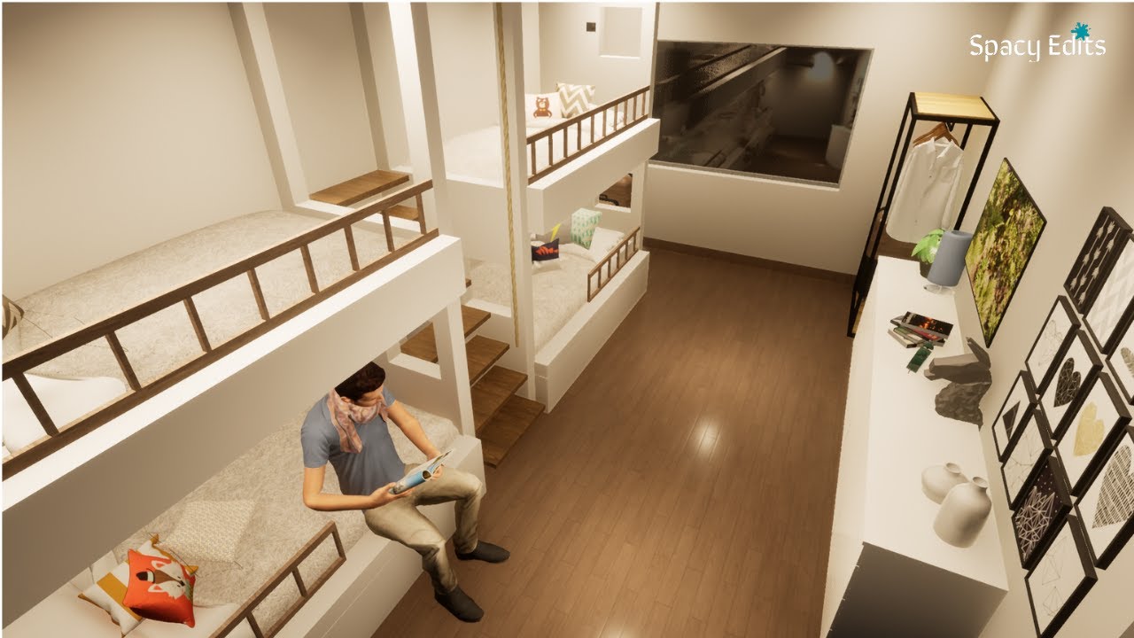 Small Bedroom for 6 | Interior Design for Small space | Bedroom Design | Loft Bed Ideas |