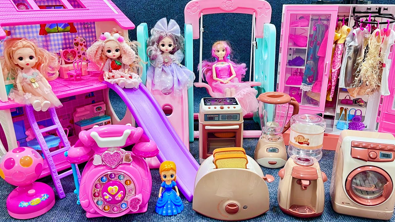 8 Minutes Satisfying with Unboxing Barbie Princess House & Wardrobe Collection Toys Review | ASMR