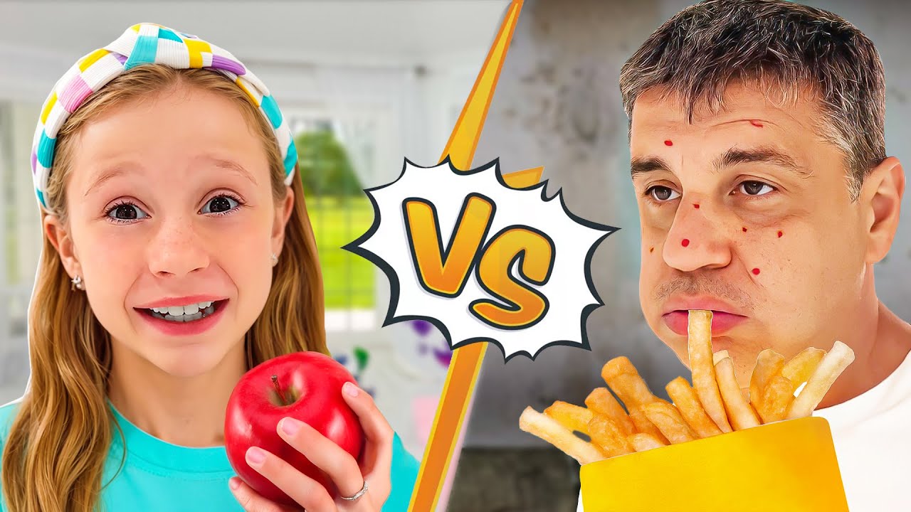 Good Food vs. Bad Food Challenge by Nastya and Dad